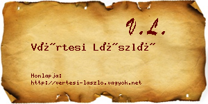 Vértesi László névjegykártya